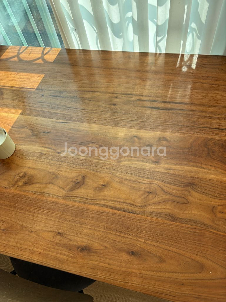 오블리크테이블 월넛 원목 식탁 벤치의자 세트 (용달비 포함)--2