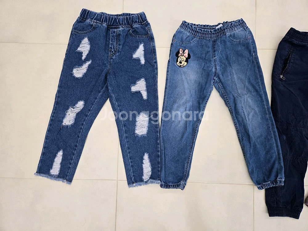 여아남아 120-130 바지 4개 일괄--1