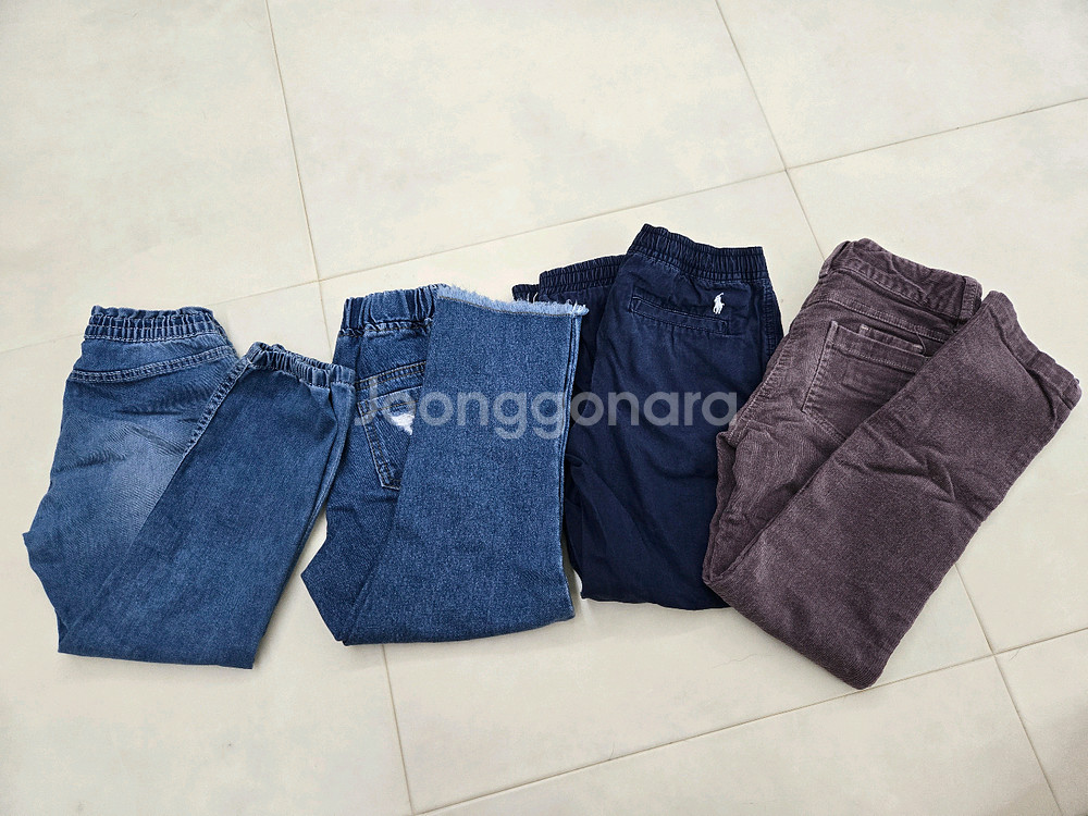 여아남아 120-130 바지 4개 일괄--4