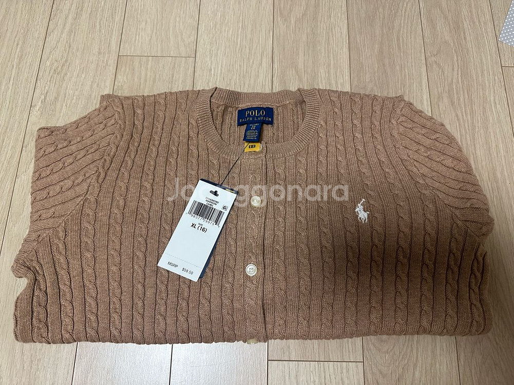 폴로 걸즈 니트 가디건 XL 카멜 (새상품,택포)--0