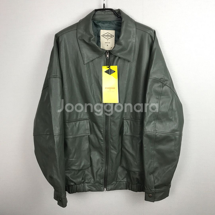 제너럴 아이디어 오버핏 가죽자켓 점퍼 남성M--0