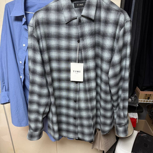 타임옴므 옴브레 체크 셔츠