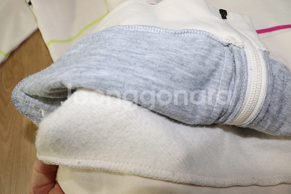 (105) 1330. 아디다스/아이보리블루 기모후드집업--6