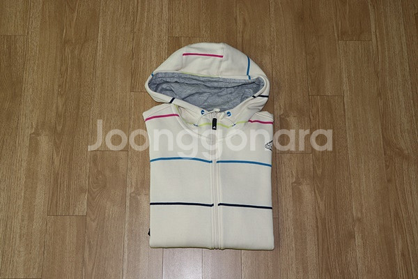 (105) 1330. 아디다스/아이보리블루 기모후드집업--8