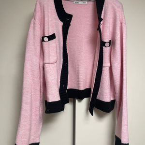 미쏘 샤넬느낌 배색 가디건