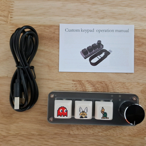 3키 1노브 유선 매크로 기계식 키보드