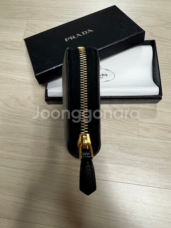 정품 프라다 사피아노 메탈 장지갑 블랙 풀박스--5