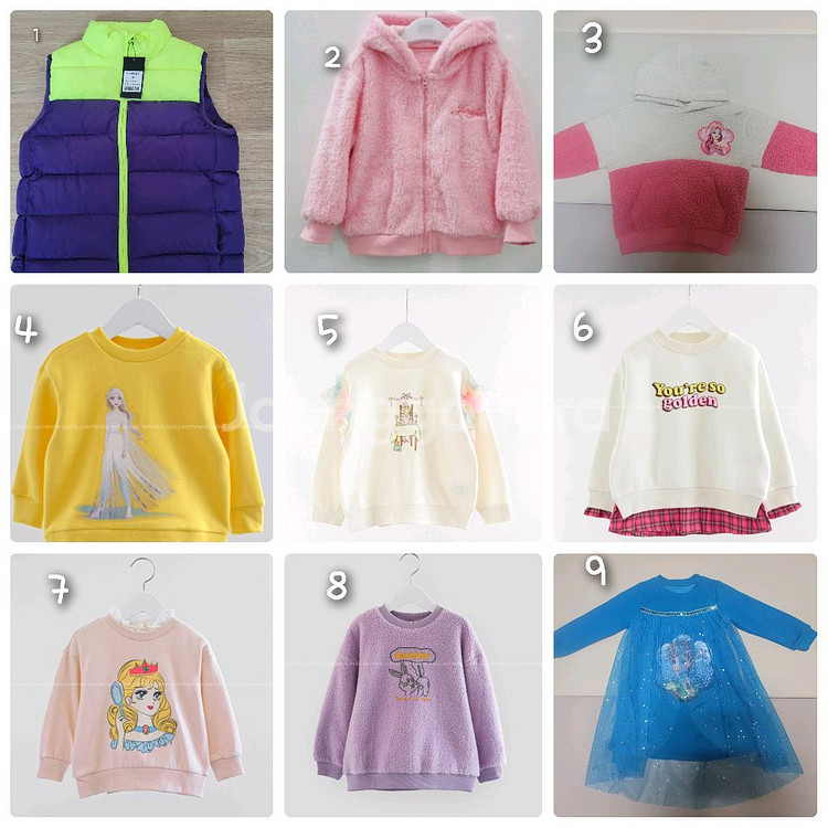 거의새상품)여아 겨울용 상의 110호(4-5세) 9종--0