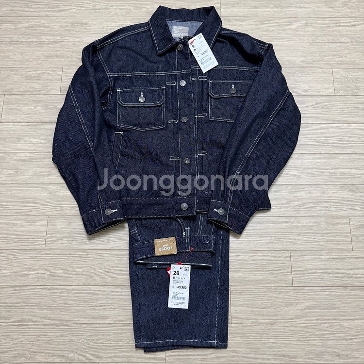 스파오 데님 셋업 (청자켓 + 청바지)--0