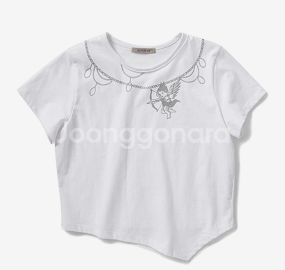 엔젤 언발란스 크롭반팔티 free--0