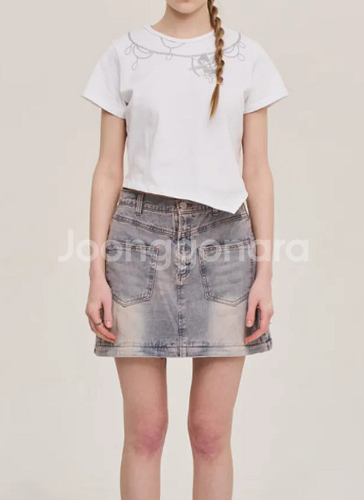 엔젤 언발란스 크롭반팔티 free--1