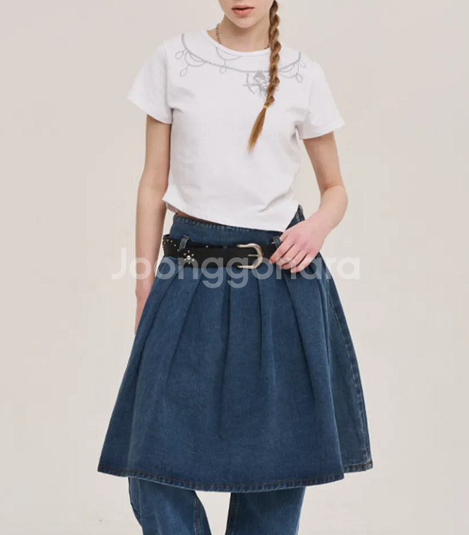 엔젤 언발란스 크롭반팔티 free--2