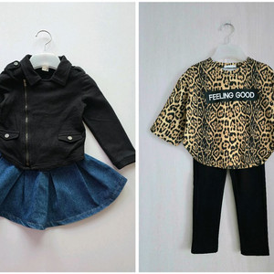 여아 점퍼 데님스커트 티셔츠 팬츠 100사이즈 4종일괄