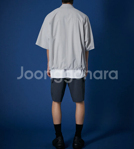 오버핏 반팔아우터 그레이--1