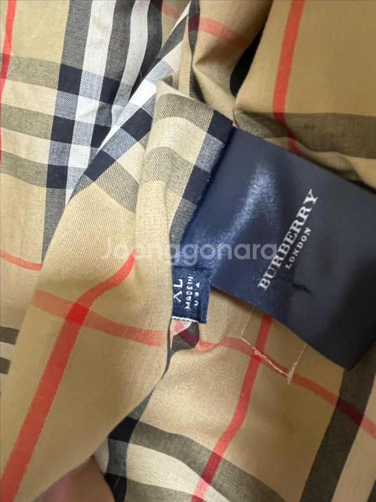 버버리 잔체크 블루종 xl (105)--4