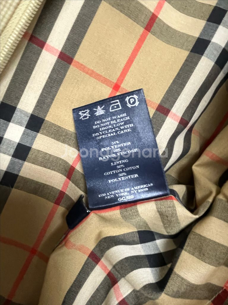 버버리 잔체크 블루종 xl (105)--5