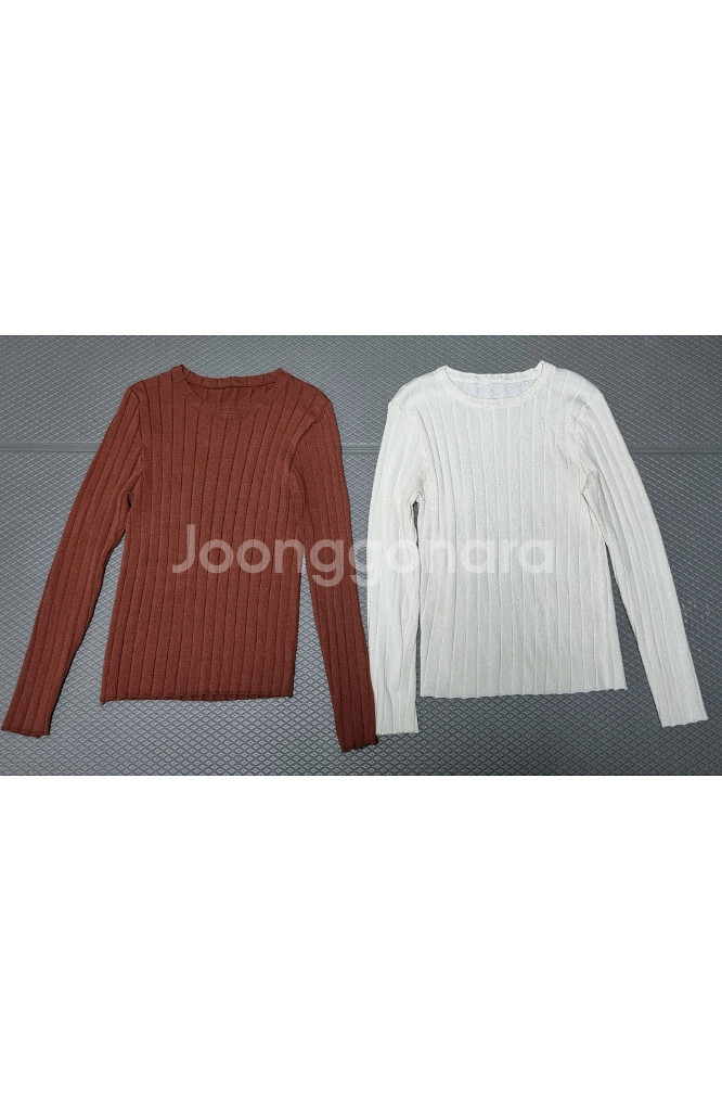 골지 니트 티셔츠--0