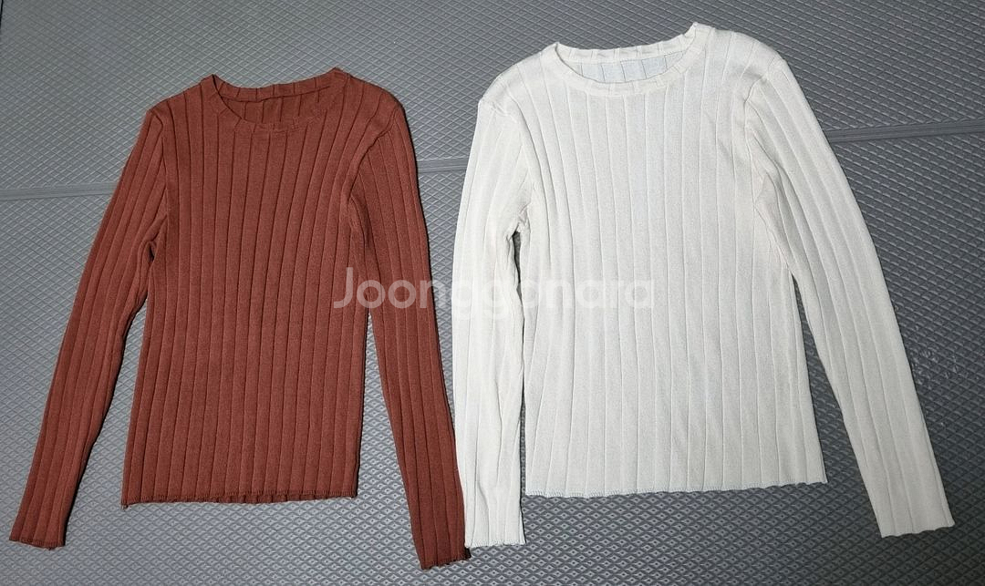 골지 니트 티셔츠--1