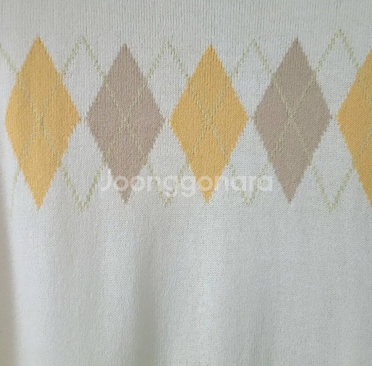 일본 수입의류 아가일 무늬 반목 니트--1