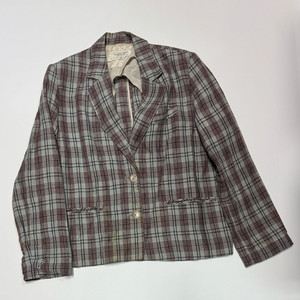 여성 써스데이아일랜드 귀여운 체크 자켓