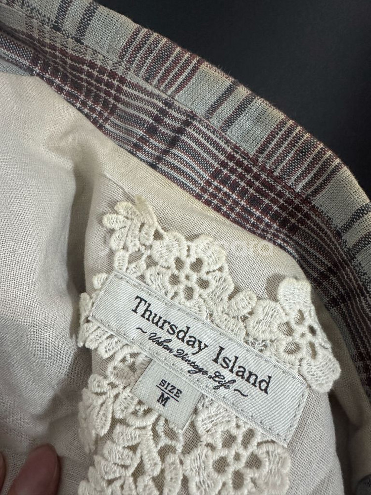 여성 써스데이아일랜드 귀여운 체크 자켓--5