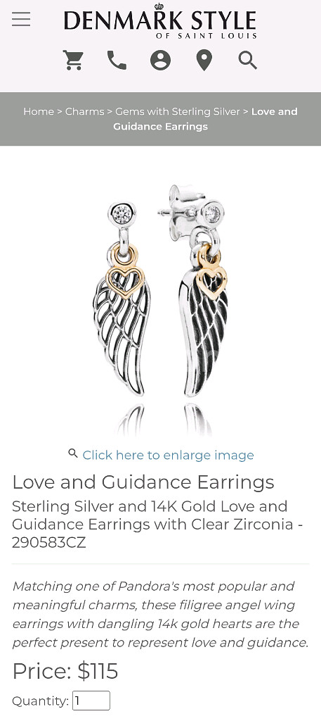 판도라 천사의 날개 콤비 귀걸이--3