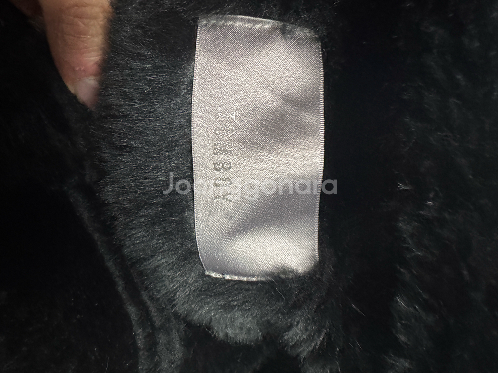 여성 톰보이 페이크 퍼 후드 벨티드 하프 코트 블랙--2