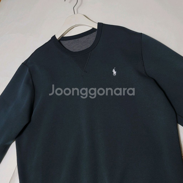 105_폴로 맨투맨 스웻셔츠 블랙 코튼폴리--4