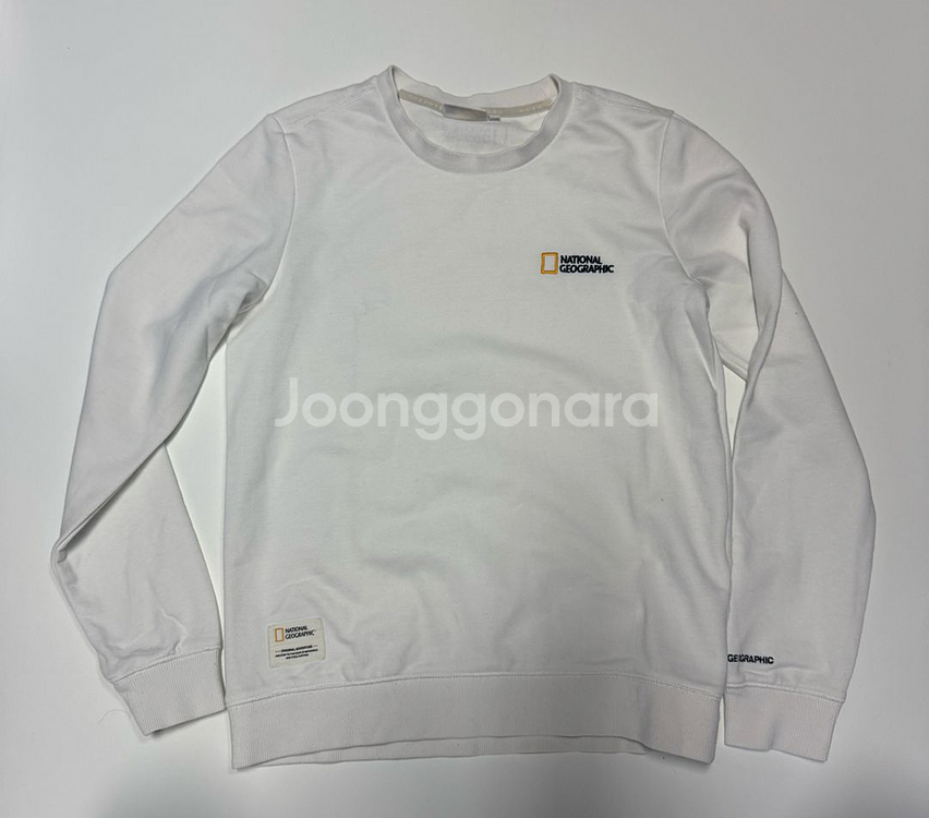 여성 내셔널지오그래픽 화이트 스웻 맨투맨--0