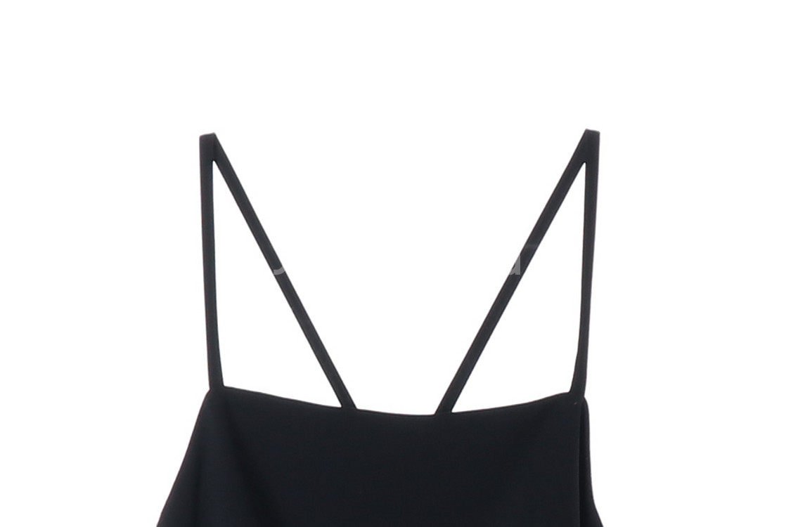 [S]자라 블랙 셔링 주름 뷔스티에 나시 롱 원피스 슬--1