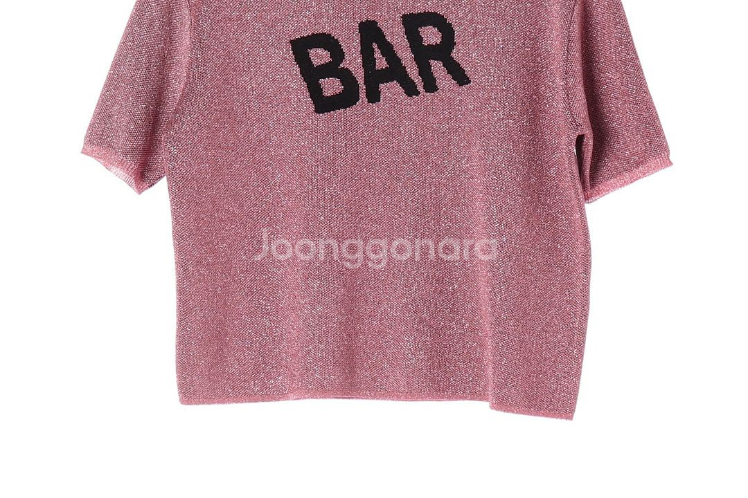 [M]마가린핑거스 핑크 메탈 펄 반팔 니트 티셔츠--2