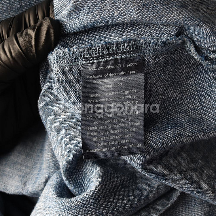 [M]타미힐피거 블루 롤업 소매 긴팔 코튼 셔츠--5