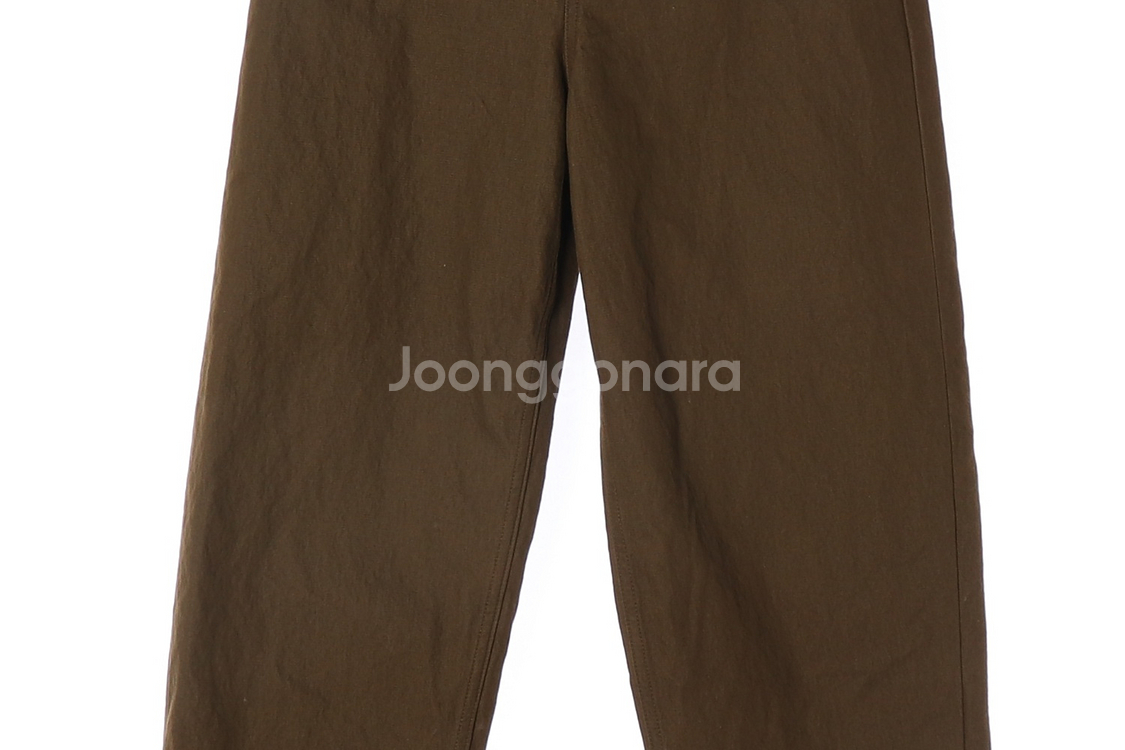 [S]코스 카키브라운 와이드 벌룬 맘핏 데님 치노팬츠--2