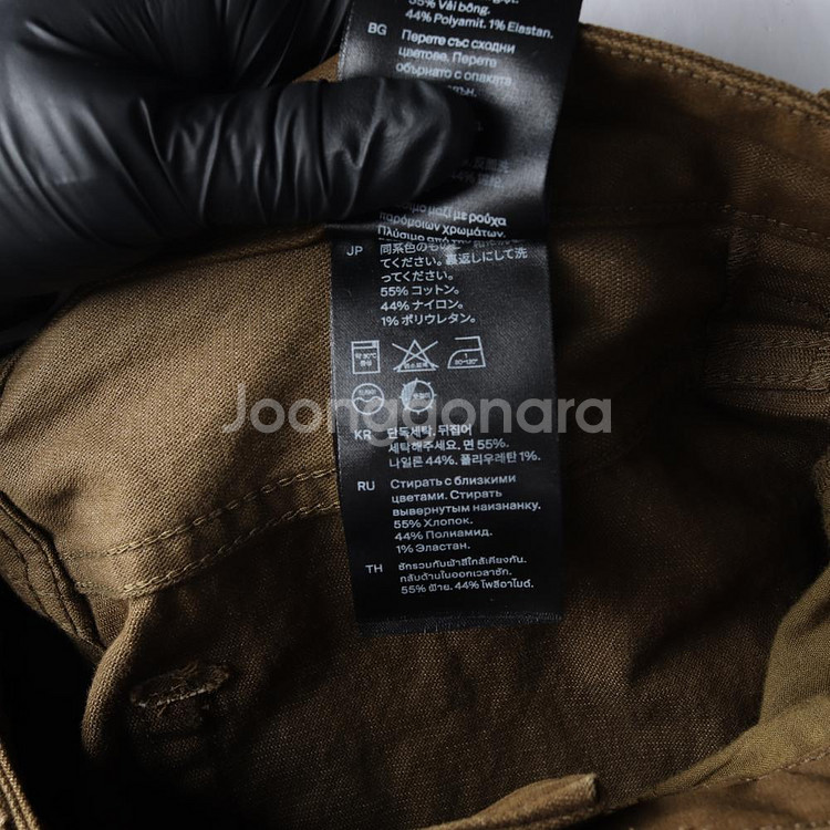 [S]코스 카키브라운 와이드 벌룬 맘핏 데님 치노팬츠--6