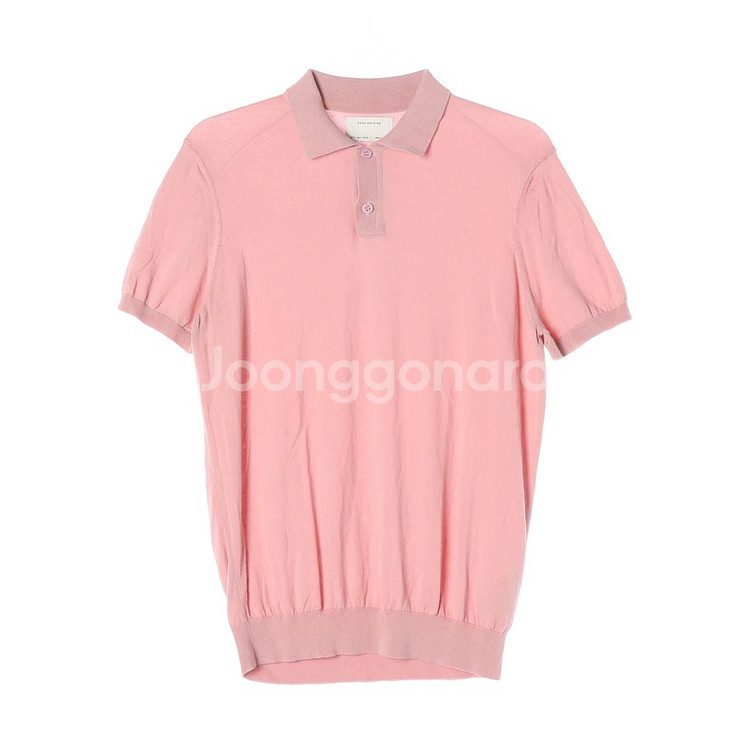 [M]자라 연핑크 반팔 카라 니트 PK 카라티 폴로 티--0