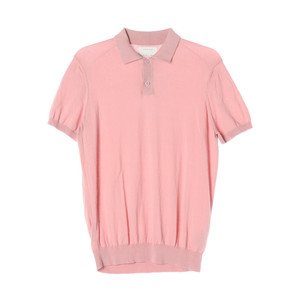[M]자라 연핑크 반팔 카라 니트 PK 카라티 폴로 티