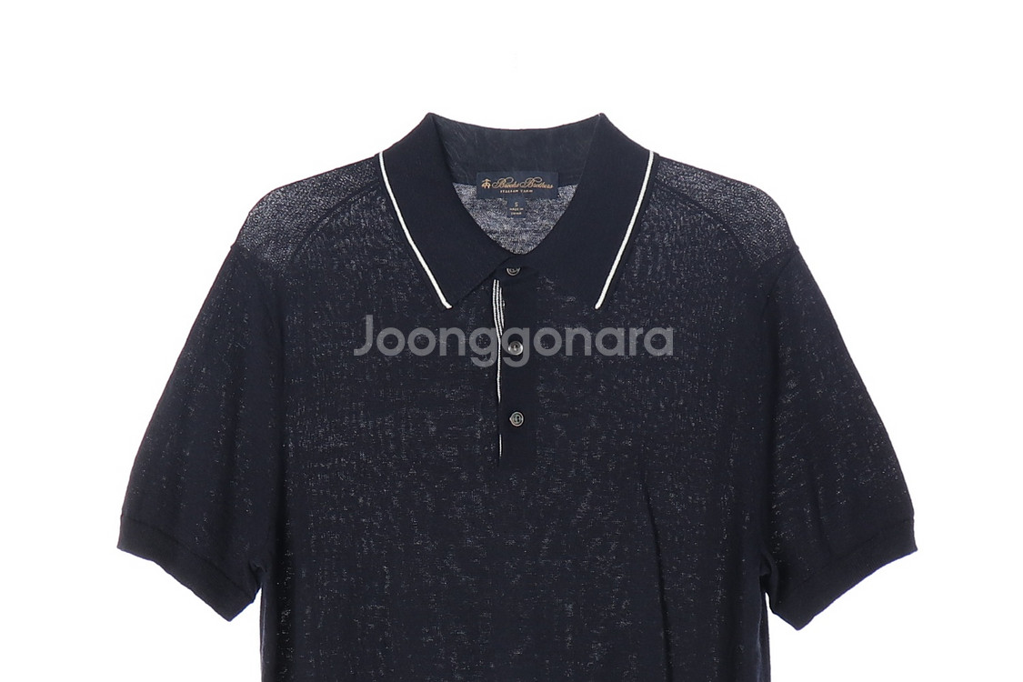 [S]브룩스브라더스 린넨 반팔 카라 니트 폴로 티셔츠--1