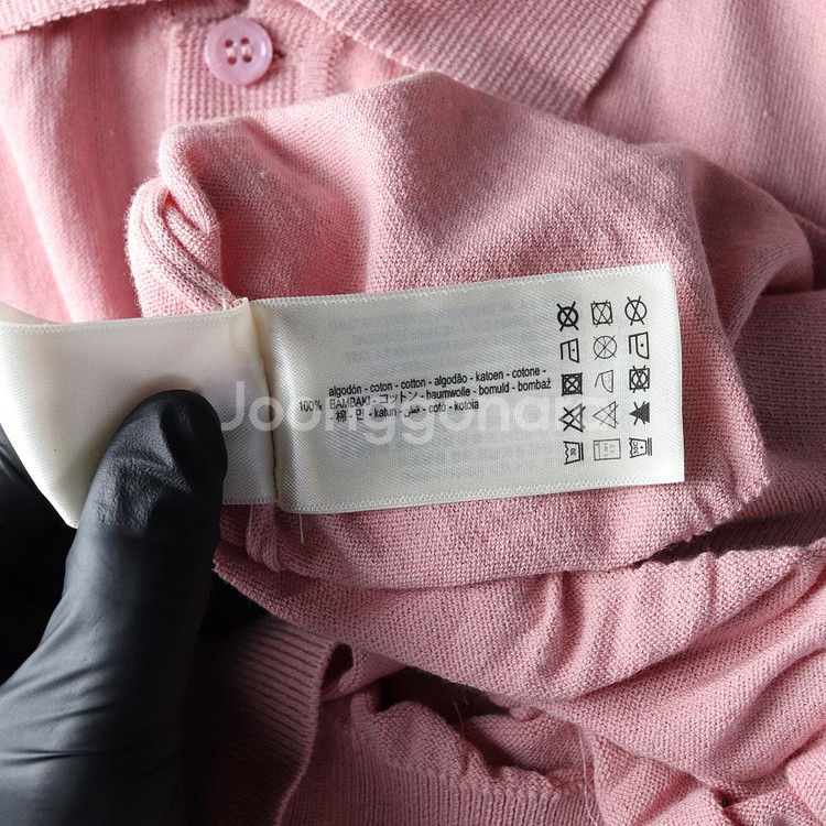 [M]자라 연핑크 반팔 카라 니트 PK 카라티 폴로 티--5