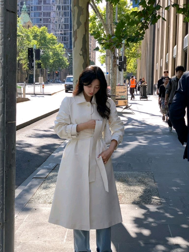 새상품) 나흐트 에떼 트렌치코트 아이보리--1