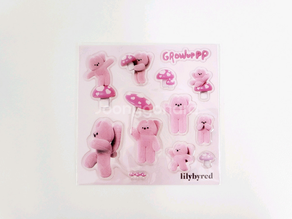 릴리바이레드X렐보브라운 머쉬룸 키링 머쉬룸 파우치 세트--3