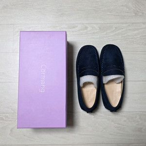 르꼬르망 키즈 드라이빙슈즈 스웨이드 네이비 200