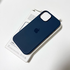 아이폰 15 애플 정품 실리콘 케이스 - 스톰블루