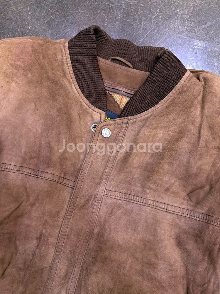 런던포그 산양가죽 스웨이드 레더자켓 블루종 M--2