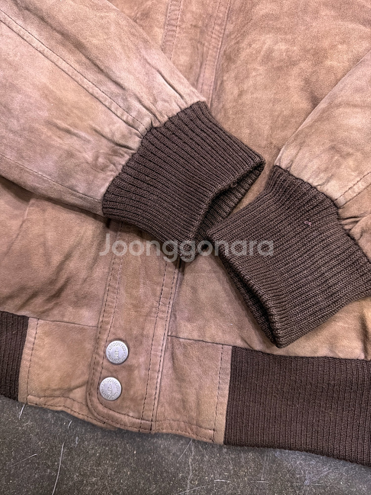 런던포그 산양가죽 스웨이드 레더자켓 블루종 M--5