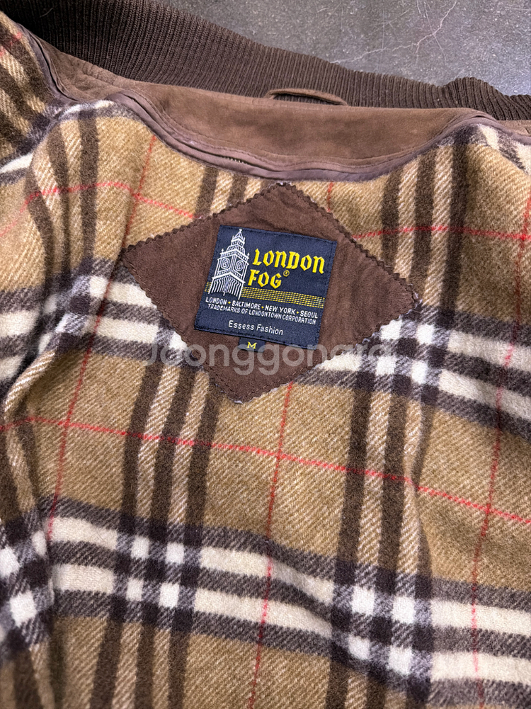 런던포그 산양가죽 스웨이드 레더자켓 블루종 M--8