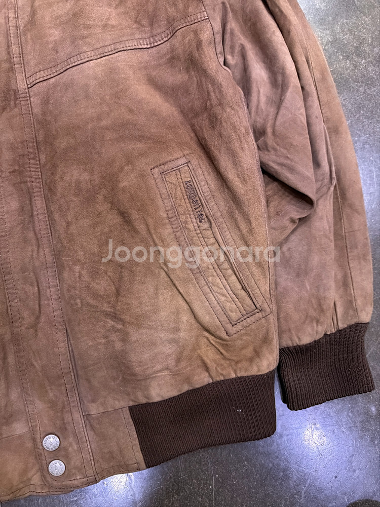런던포그 산양가죽 스웨이드 레더자켓 블루종 M--4
