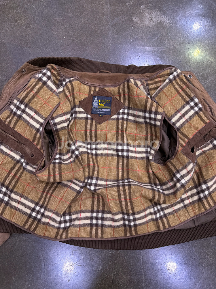 런던포그 산양가죽 스웨이드 레더자켓 블루종 M--7