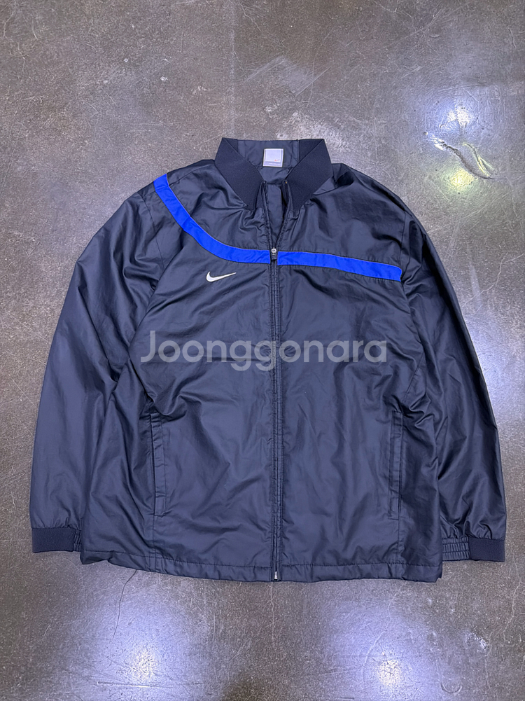 나이키 00s 스우시 로고 블루 라인 바람막이 점퍼 L--0
