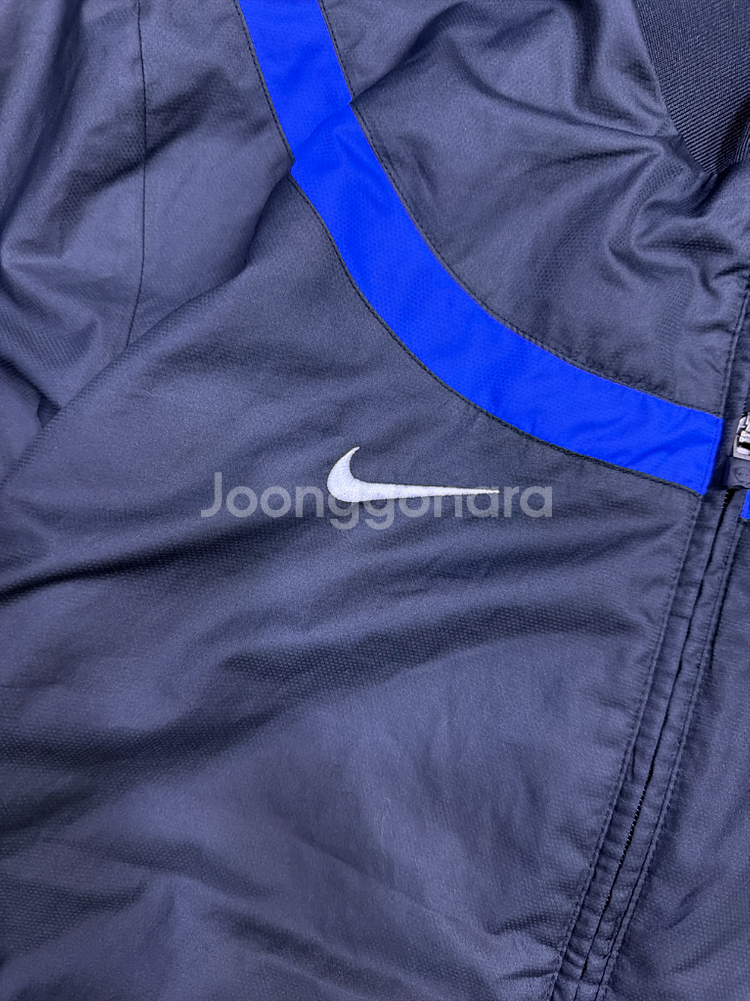 나이키 00s 스우시 로고 블루 라인 바람막이 점퍼 L--3