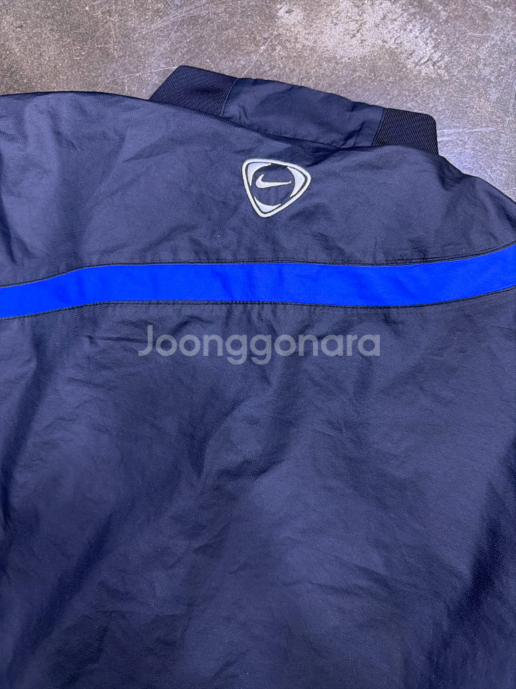 나이키 00s 스우시 로고 블루 라인 바람막이 점퍼 L--6